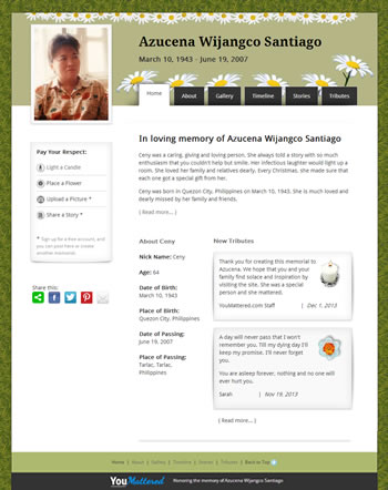 Theme for Premium Online Memorial